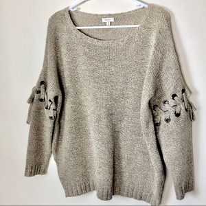 Debut lace up sleeve sweater